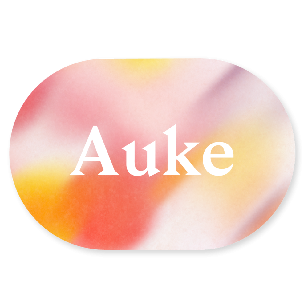 Geboortekaartje vorm ovaal kleurverloop Auke