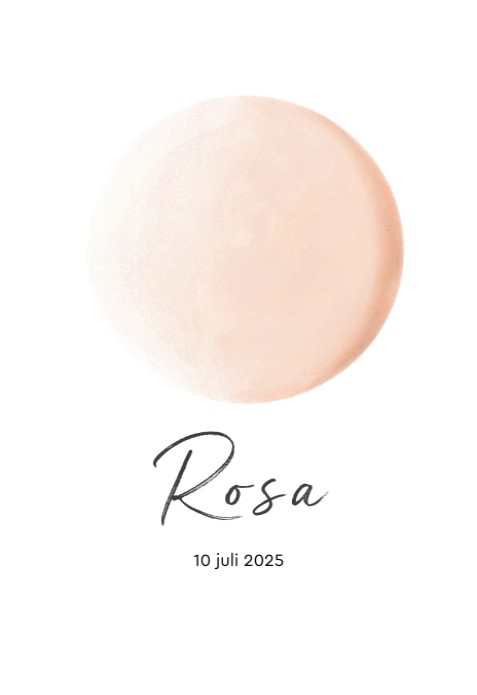 Maanstand geboortekaartje geschept papier