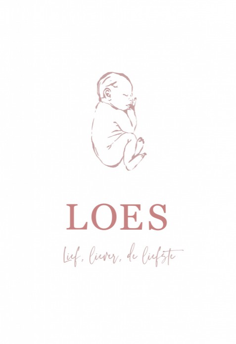 Newborn lijntekening op geschept papier