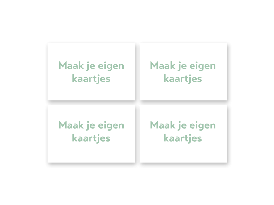 Set van 4 - Kleine rechthoekige kaartjes 7,4x4,8 cm