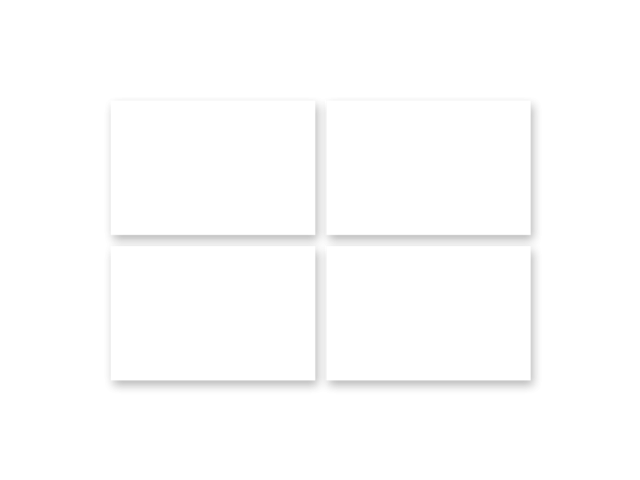 Set van 4 - Kleine rechthoekige kaartjes 7,4x4,8 cm