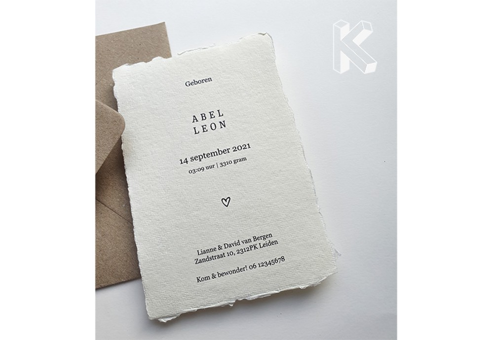 Geboortekaartje dierentoren Abel