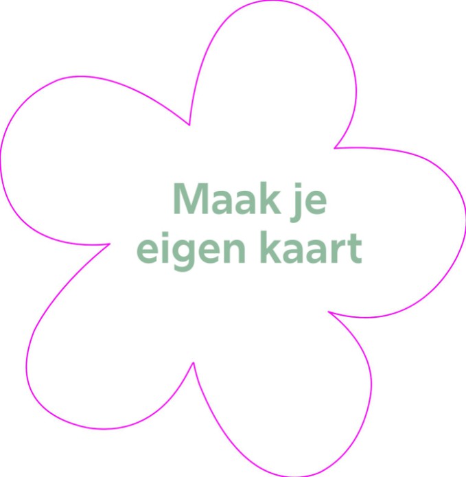 Bloemvorm kaartje 10x15 enkel