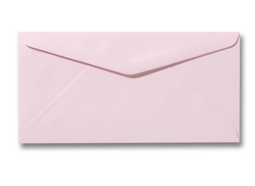 Envelop Lichtroze langwerpig 11x22 cm
