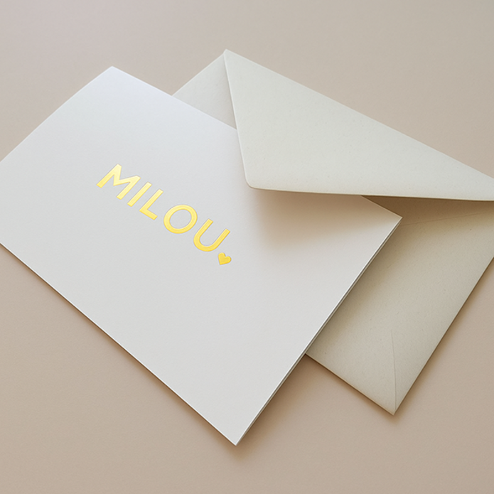 Geboortekaartje met hartje Milou