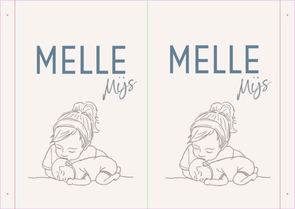 Geboortebord met lijntekening Melle