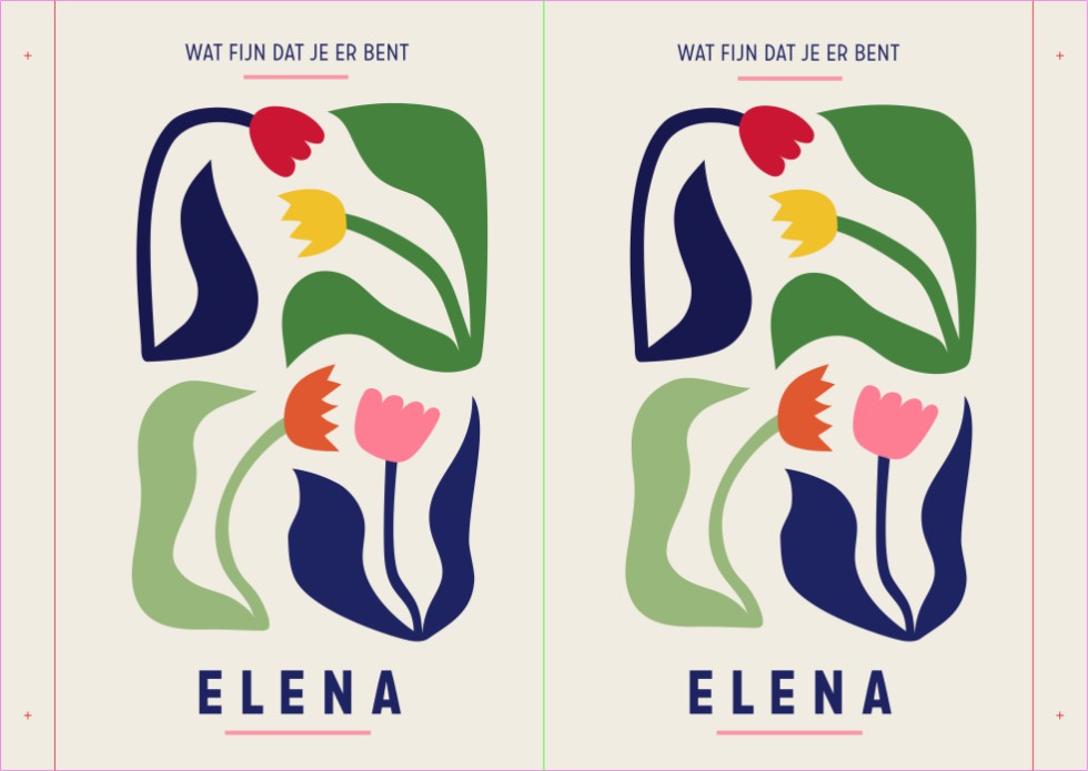 Geboortebord moderne kleurrijke bloemen