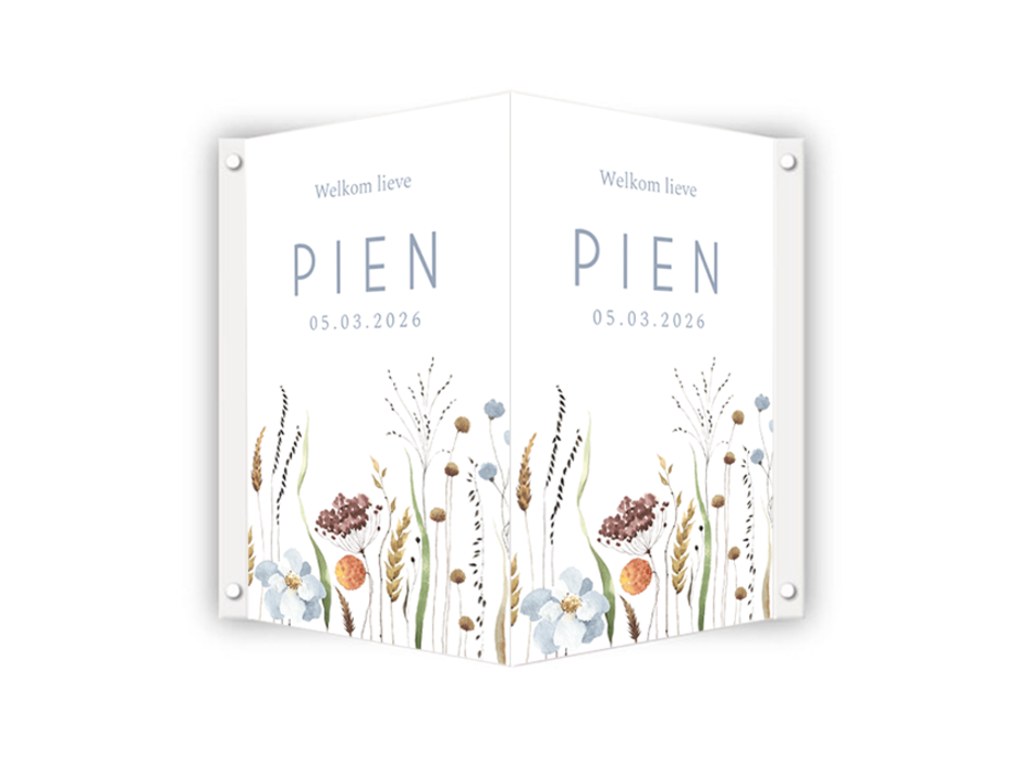 Geboortebord veldbloemen