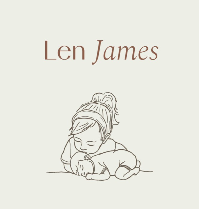 Geboortekaartje zus en baby lijntekening