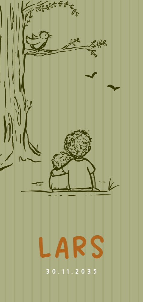 Geboortekaartje broertjes en natuur