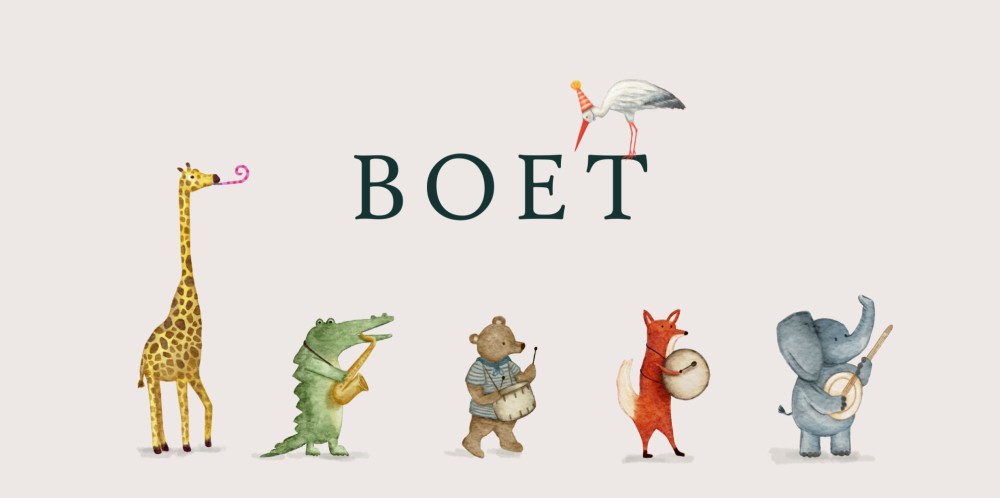 Geboortekaartje dieren optocht Boet
