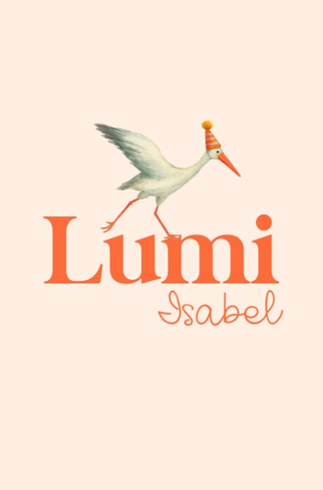 Geboortekaartje ooievaar Lumi