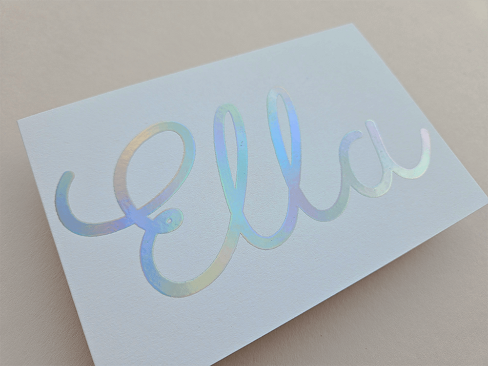 Geboortekaartje Ella - minimalistisch en persoonlijk met foliedruk