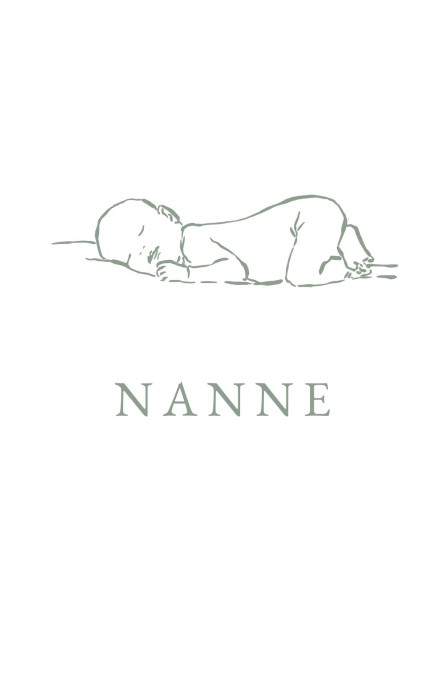 Geboortekaartje met newborn lijntekening Nanne