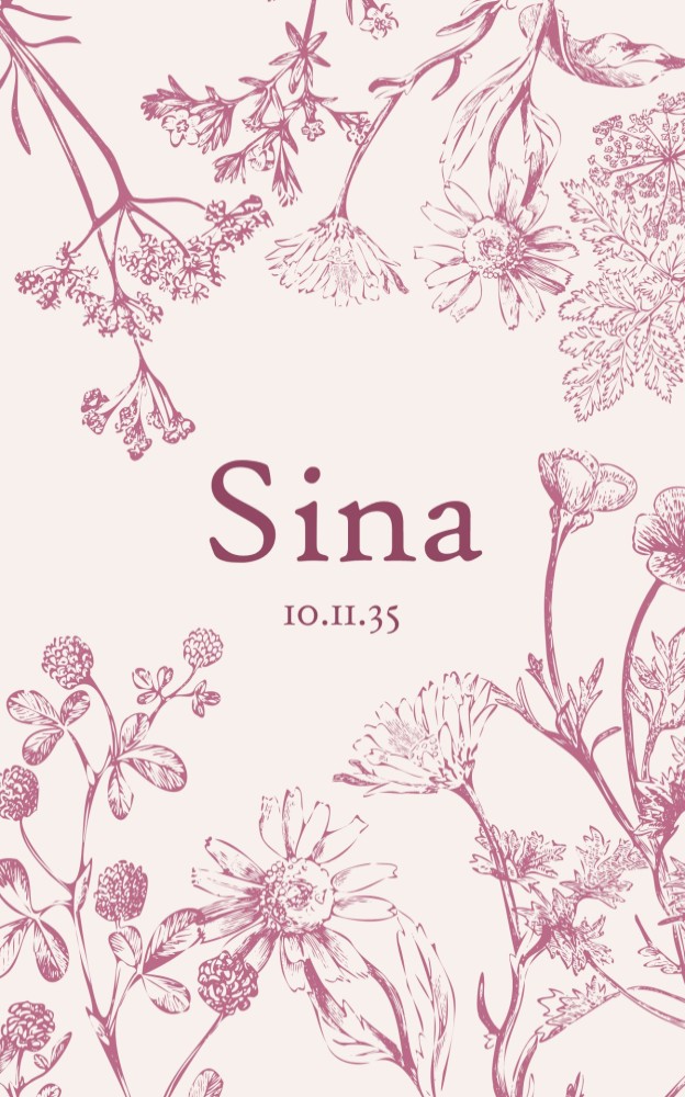 Geboortekaartje natuur Sina