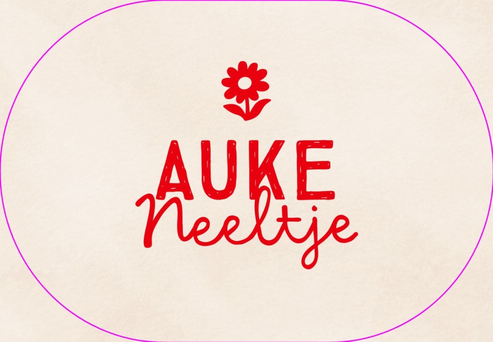 Geboortekaartje ovaal kleurrijk bloem Auke