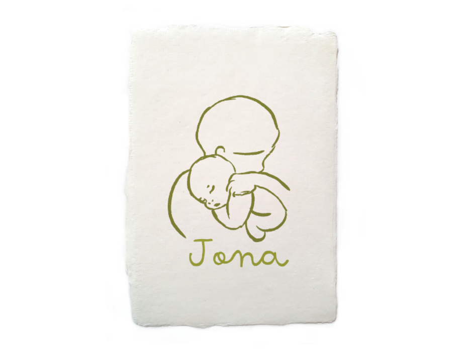 Geboortekaartje illustraties lijntekening grote broer Jona