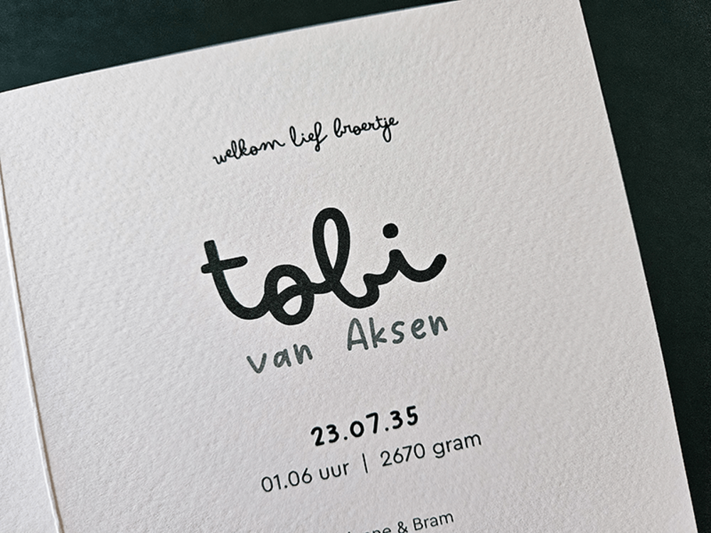 Geboortekaartje jongen stoer kleurrijk Tobi