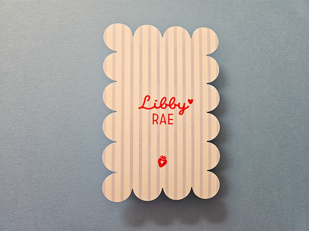Geboortekaartje meisje kleurrijk strepen aardbei Libby
