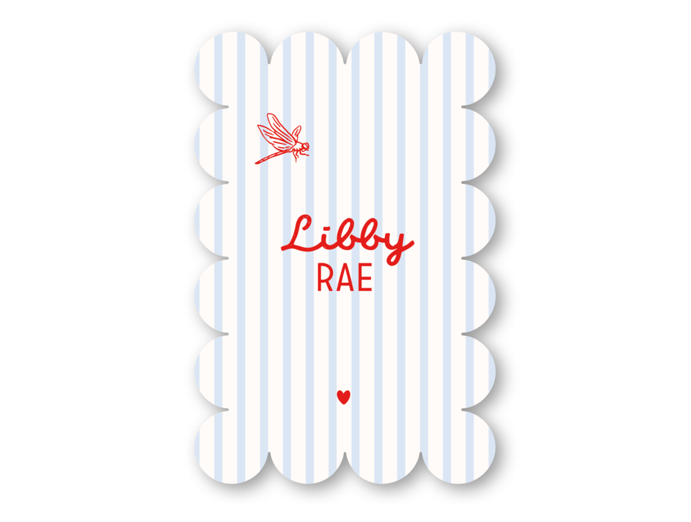 Geboortekaartje meisje strepen hartje Libby