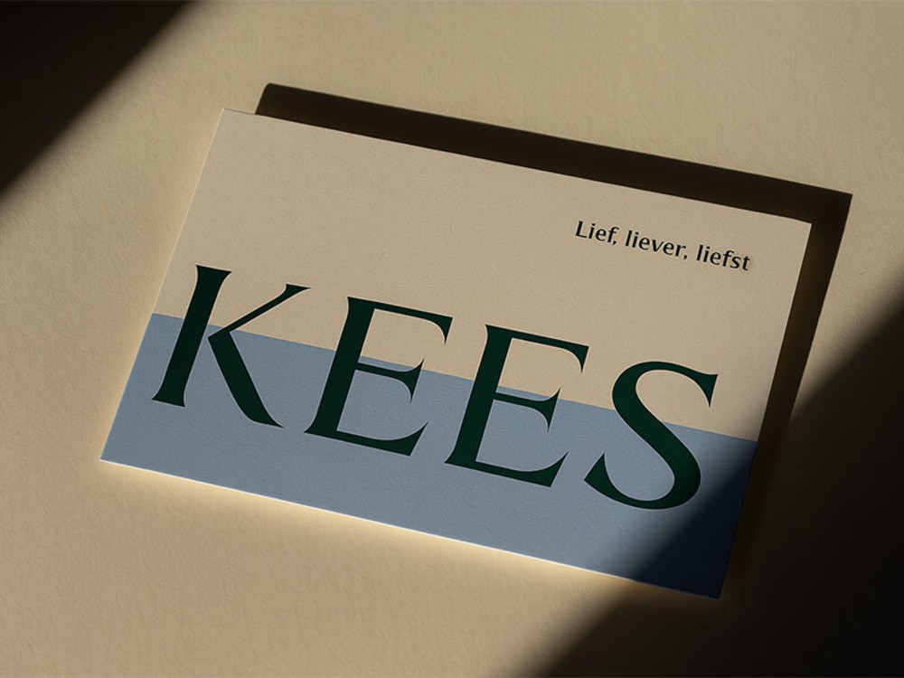 Stoer kleurrijk geboortekaartje Kees