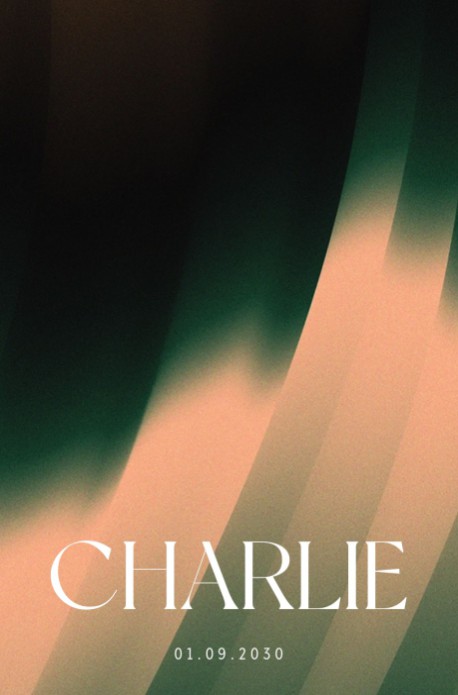 Kleurverloop geboortekaartje kleurrijk stoer Charlie