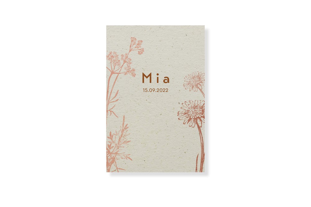 Geboortekaartje bloemen en planten Mia