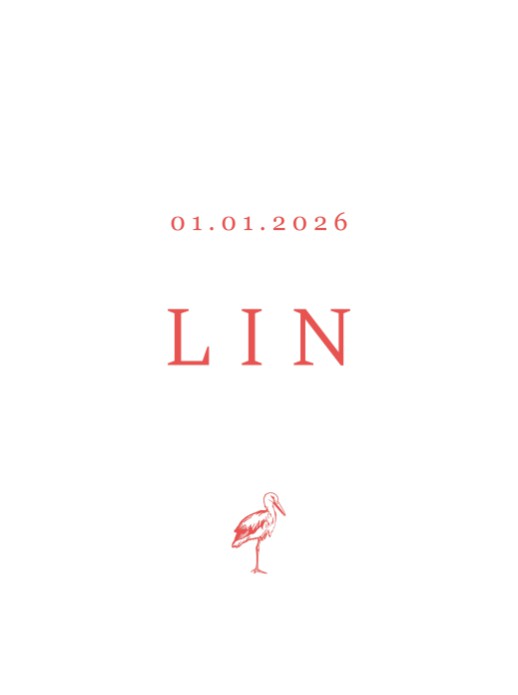 Poster met getekende ooievaar (30x40 cm)