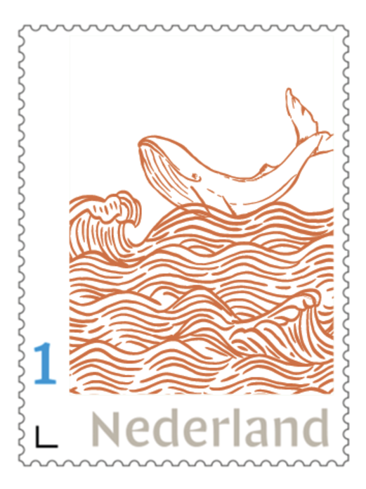 Postzegel bestand Walvis