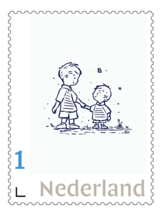 Postzegel bestand broertjes