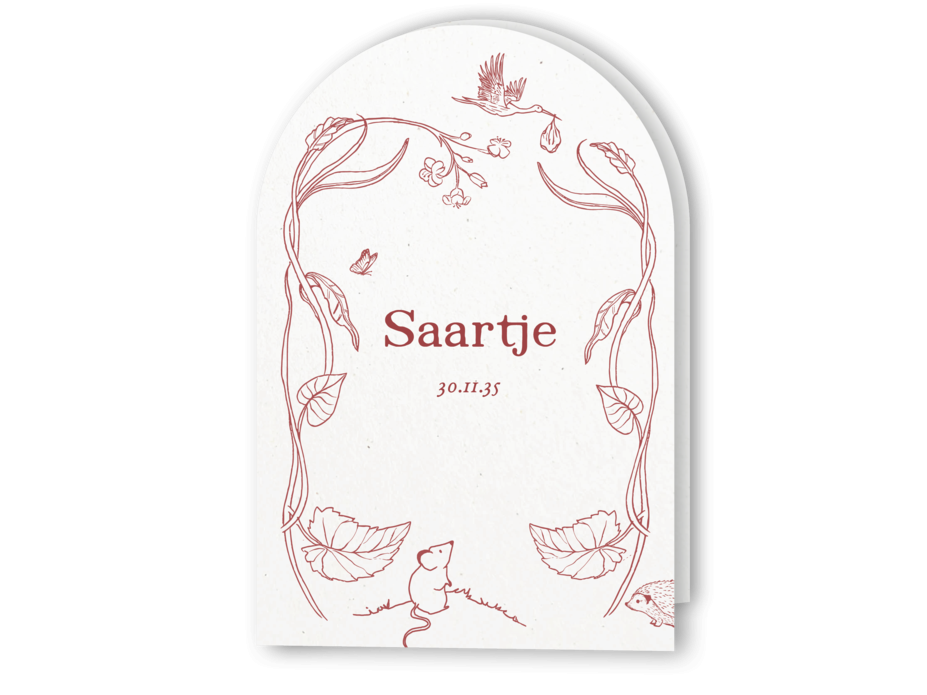 Boogvorm getekende planten en dieren Saartje