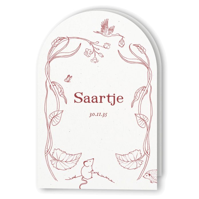 Boogvorm getekende planten en dieren Saartje