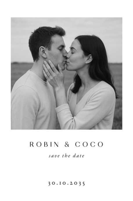 Save the date met foto Robin en Coco
