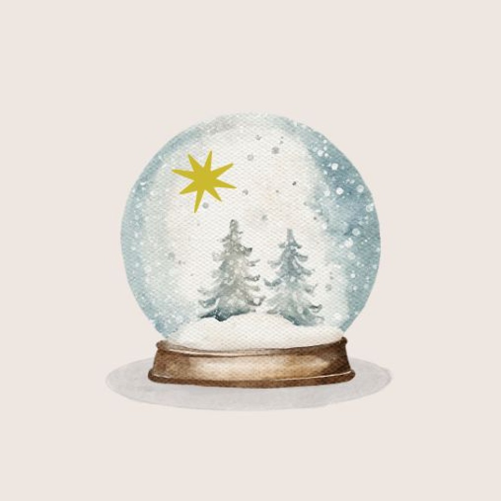 Sticker met sneeuwbol