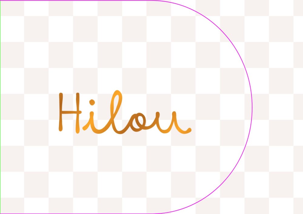 Vrolijk gekleurd geboortekaartje Hilou met boogvorm